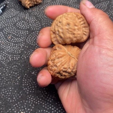 文玩核桃把件三角白30