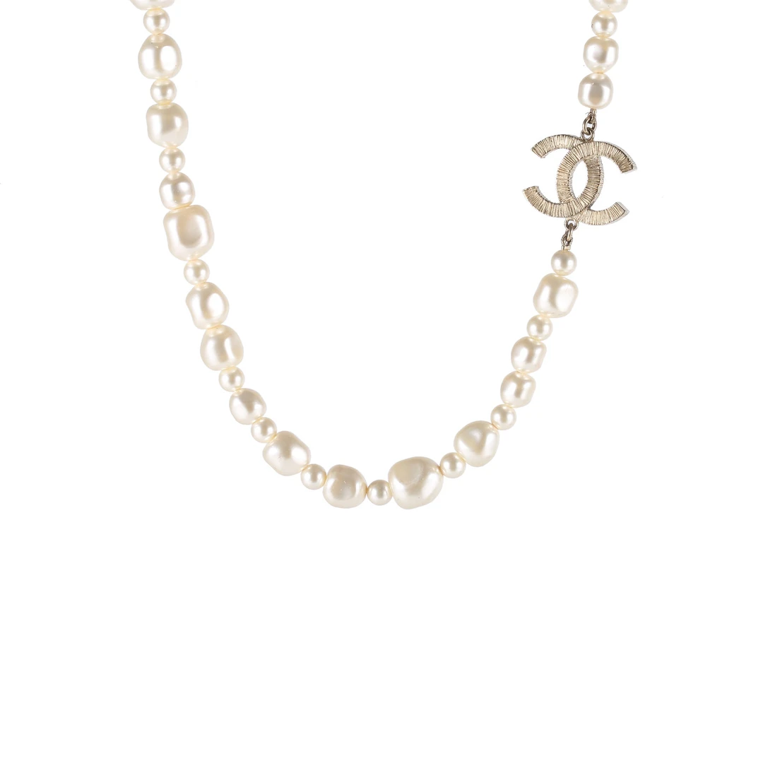 99新 Chanel/香奈儿 -100 小花6欢 合金 香奈儿 双logo 珍珠 项链