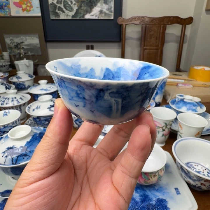 杯子山水画的艺山水画我