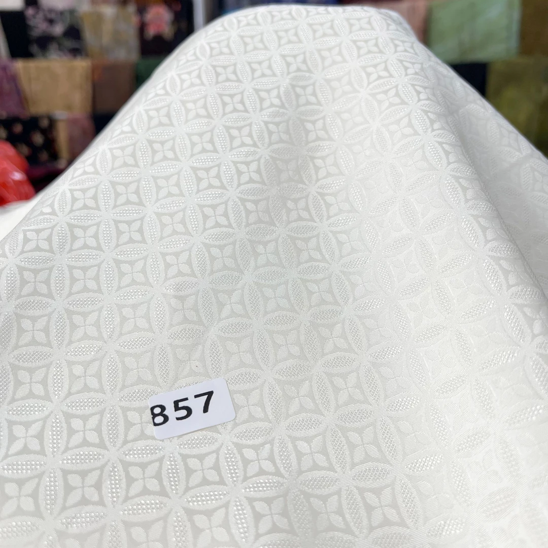 【857】白色四经角萝植物纤维真丝香云纱面料