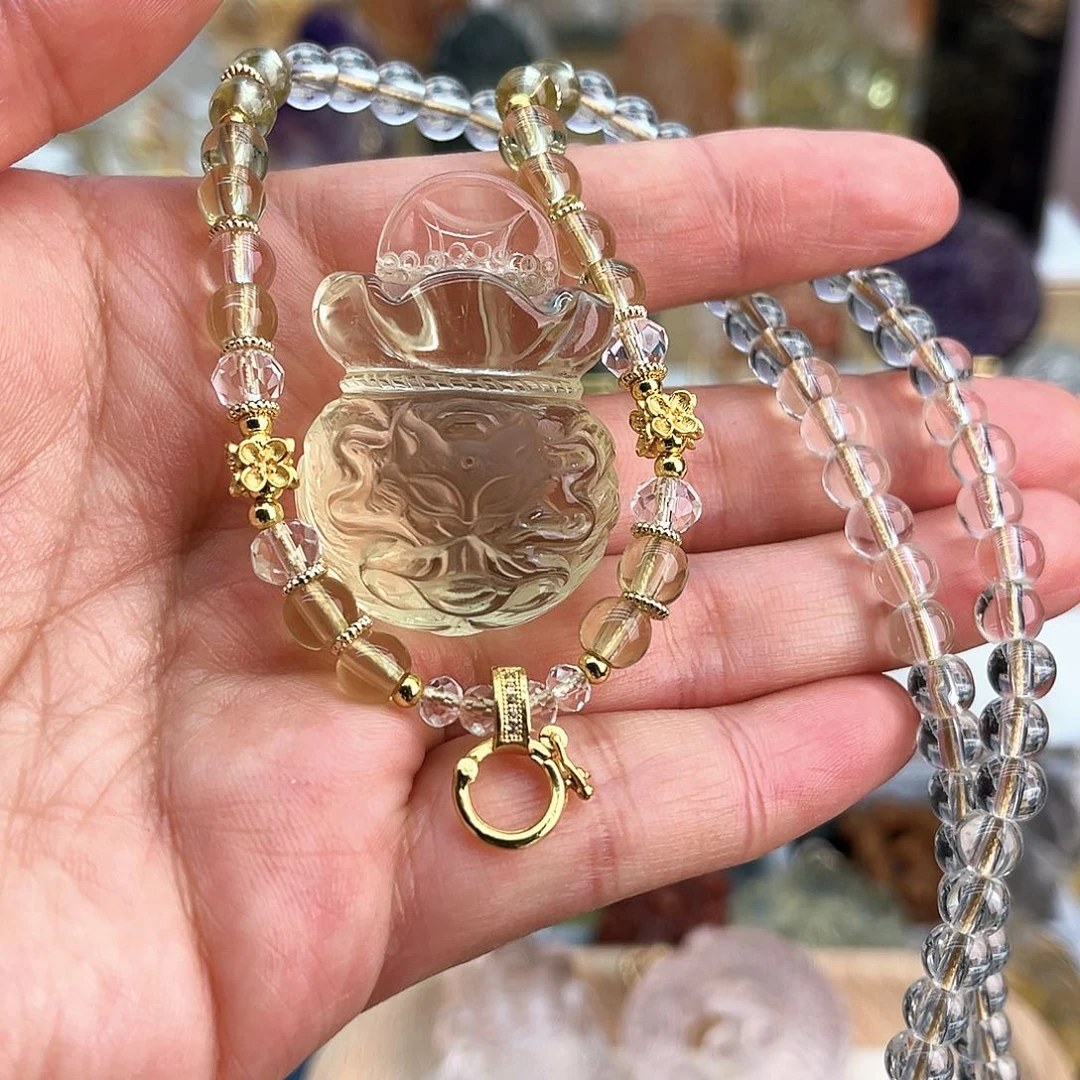 水晶666黄水钱袋子未镶嵌花**～