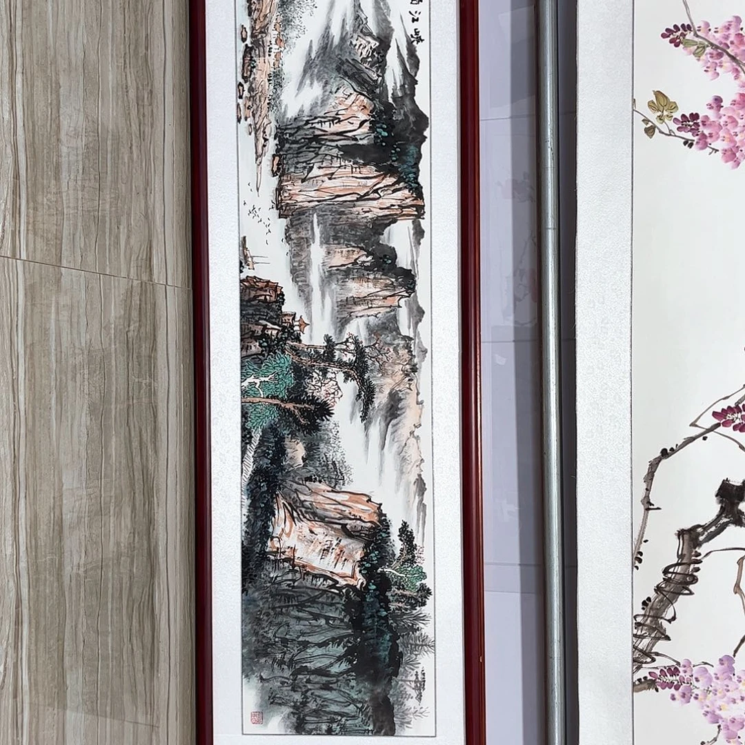 国画书画作品带框163×48