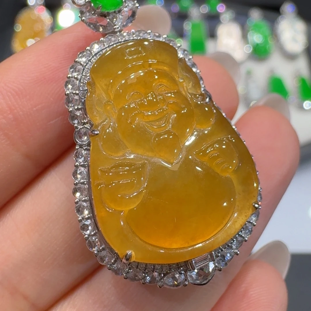 翡翠18K金镶嵌颈饰收到货48小时鉴赏期