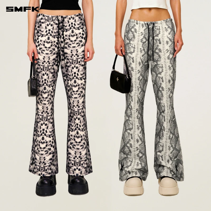 SMFK十字经典喇叭运动裤 P0010WLP 女士休闲时尚微喇修身显瘦长裤