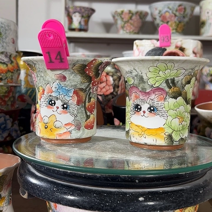 景德镇手绘花盆幸运花盆