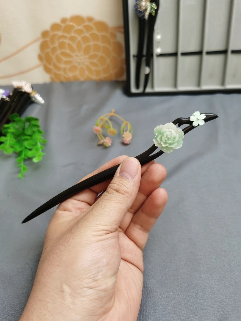 简约黑檀木发簪发钗新中式头饰发饰配饰古风盘发簪簪子简约清新