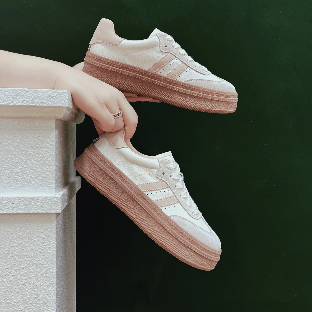 德训鞋设计感牛皮休闲官方正品经典女鞋潮流羊皮内里百搭夏季