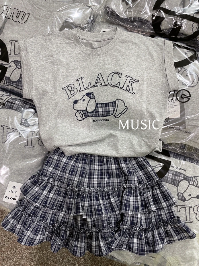 【郭郭童品】木➕刺绣小狗花边裙套装22331