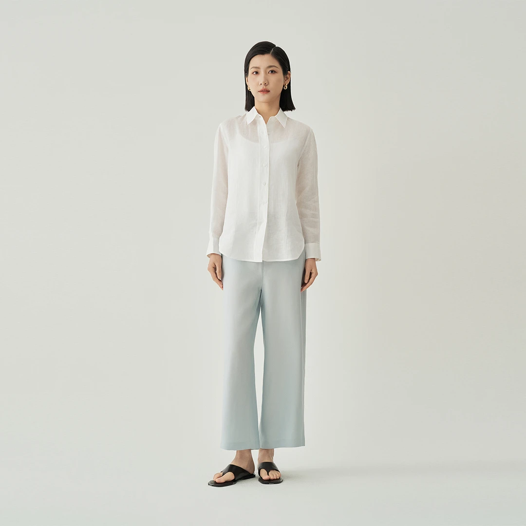 麻纪元100%进口亚麻衬衫松弛感宽松外套薄款衬衣 M04