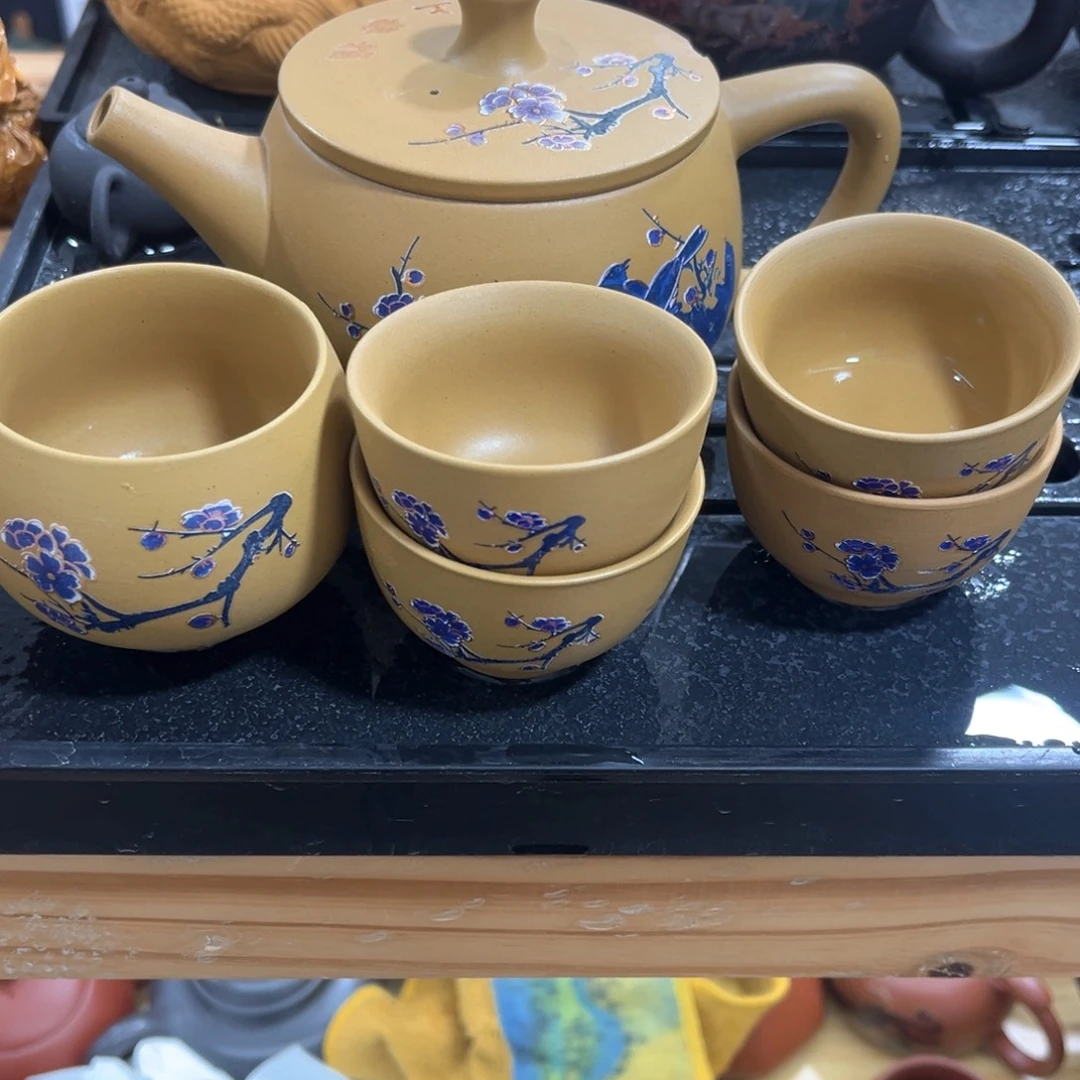 紫砂茶杯紫砂壶1壶1个主人杯4个客杯