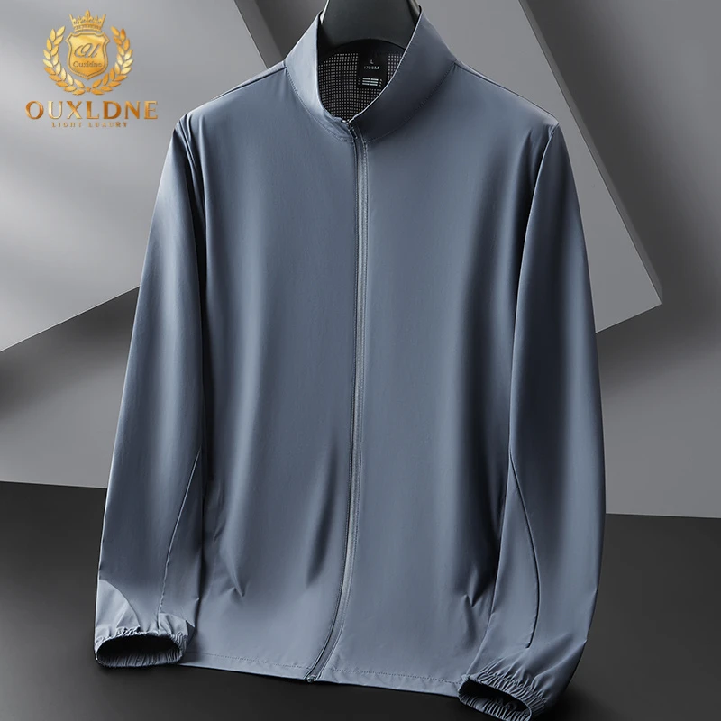 OUXLDNE 户外防晒衣男士大码立领外套轻薄透气宽松弹力休闲速干服