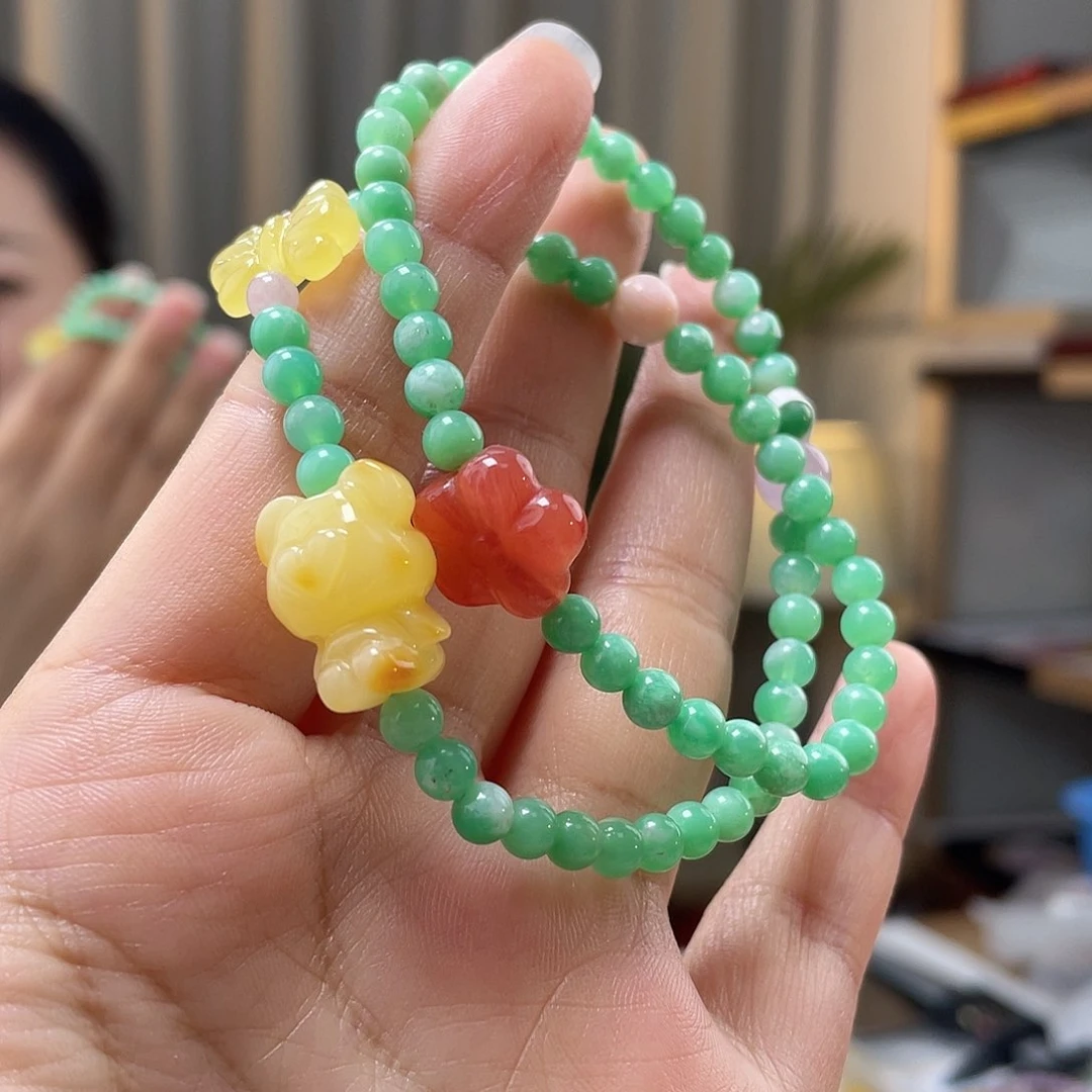 琥珀裸石未镶嵌蜜蜡手链