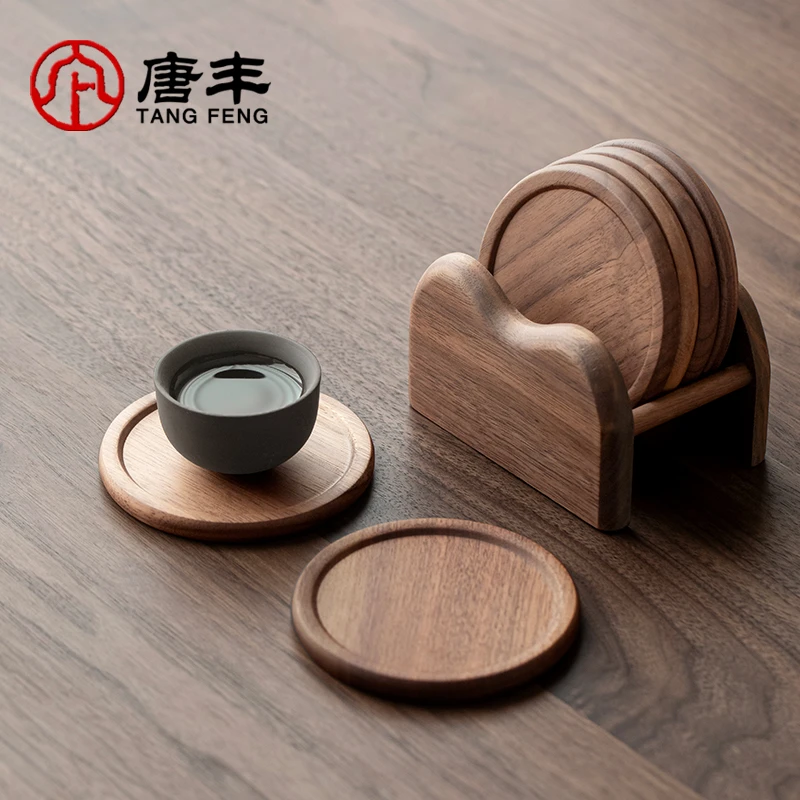 唐丰胡桃木杯垫茶托2025新款家用高档实木泡茶专用功夫茶道隔热垫