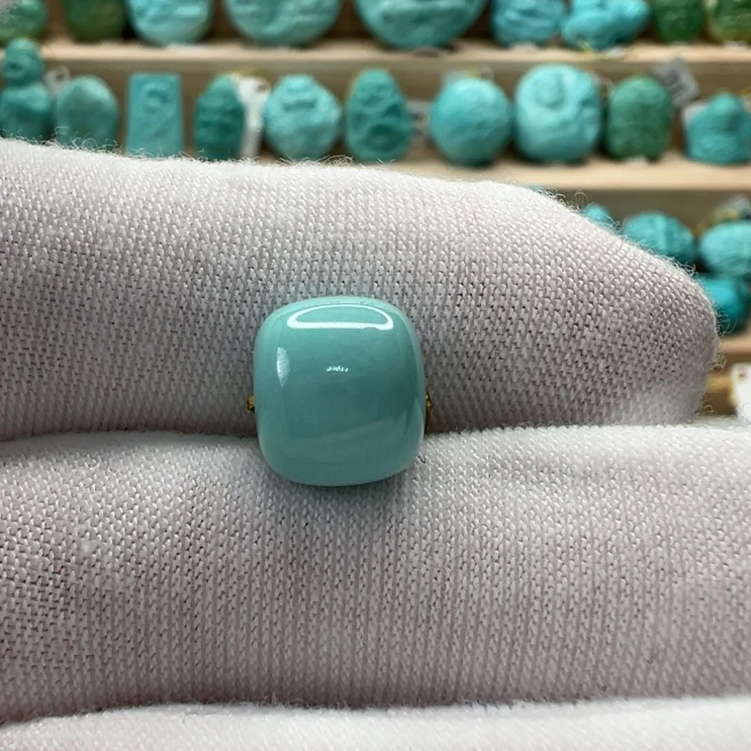 未镶嵌绿松石老型珠 9.7x8.6mm
