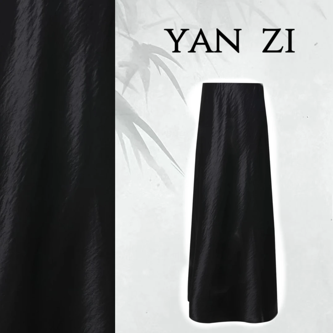 2025高腰醋酸复古显瘦丝滑触感裙子重磅优雅简约Q009