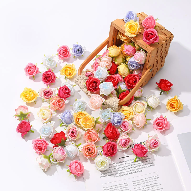 轮胎茶几装饰花森系仿真花朵玫瑰婚簪花diy材料干花绢花花环新娘