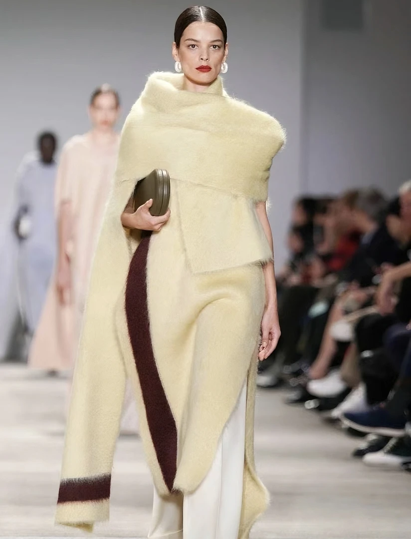 《弋辰女装羊绒馆》501粉色11A04秋冬新款拉毛上新时尚百搭显瘦