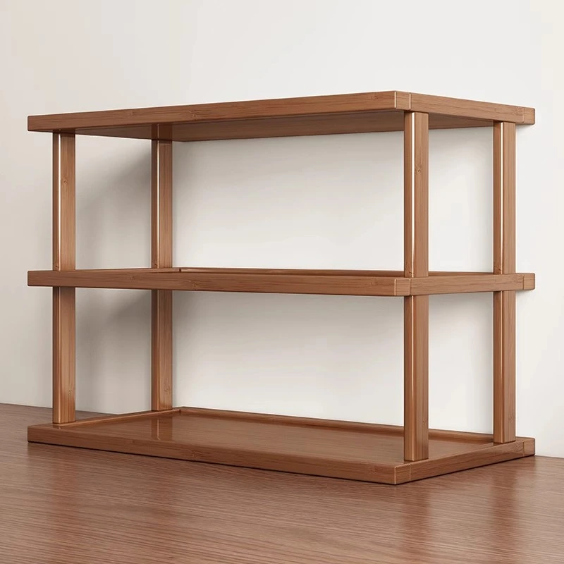 桌面置物架桌上书架收纳储物架家用多层杯架简易收纳架实木小架子