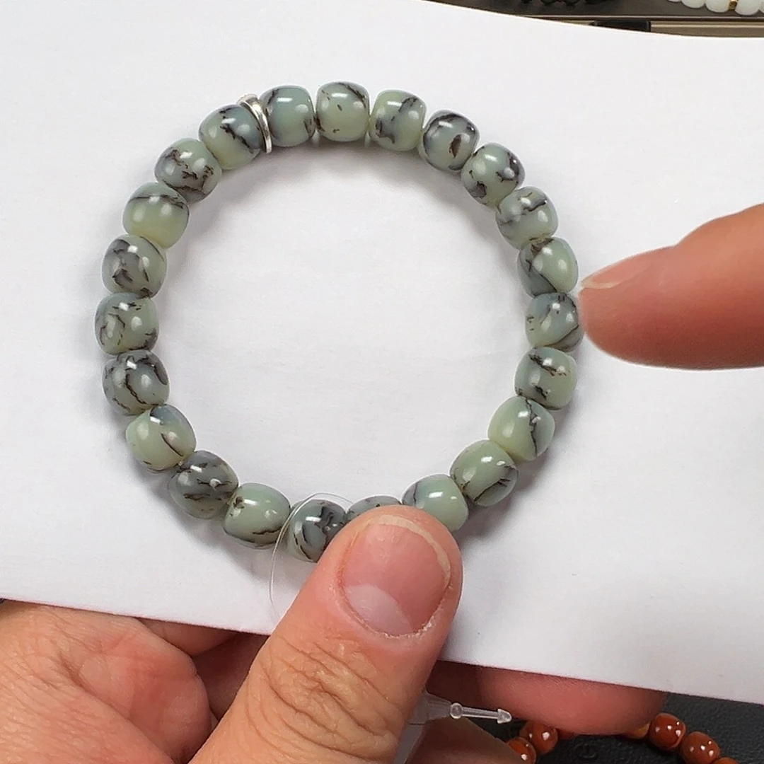 和田玉未镶嵌手链卡9mm