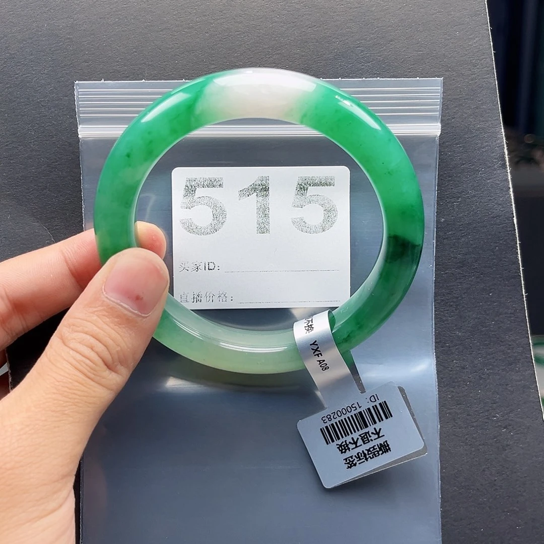 石英质玉（非洲翠）未镶嵌手镯63圈口515