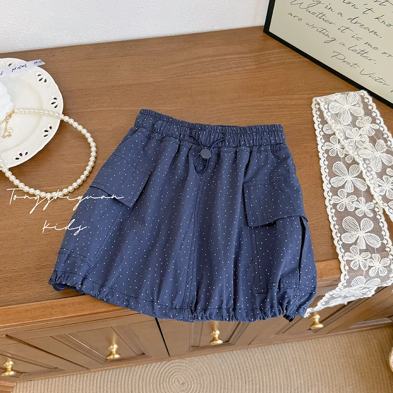 女童夏季新款时尚洋气圆点工装裙子女宝宝休闲潮流品质童装裙子潮
