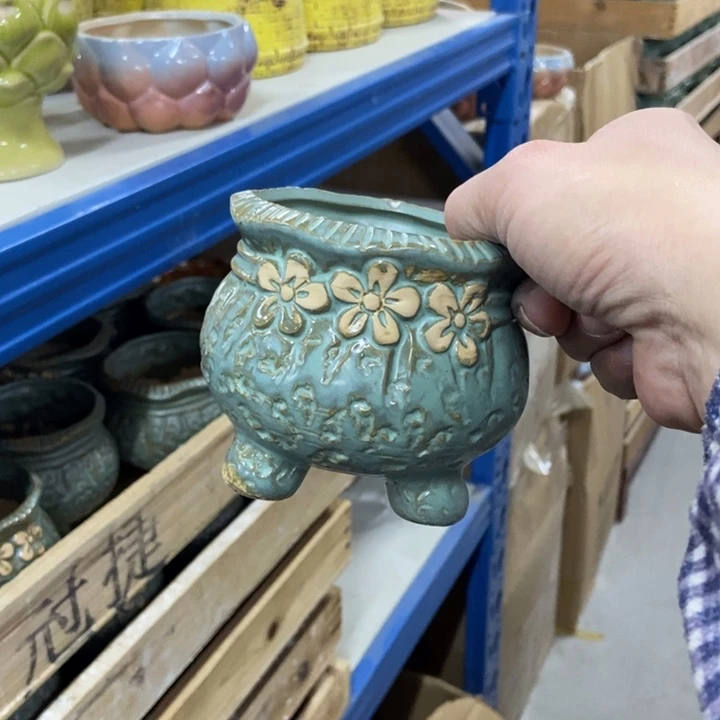 陶瓷花盆单场满9.9发9*8.5