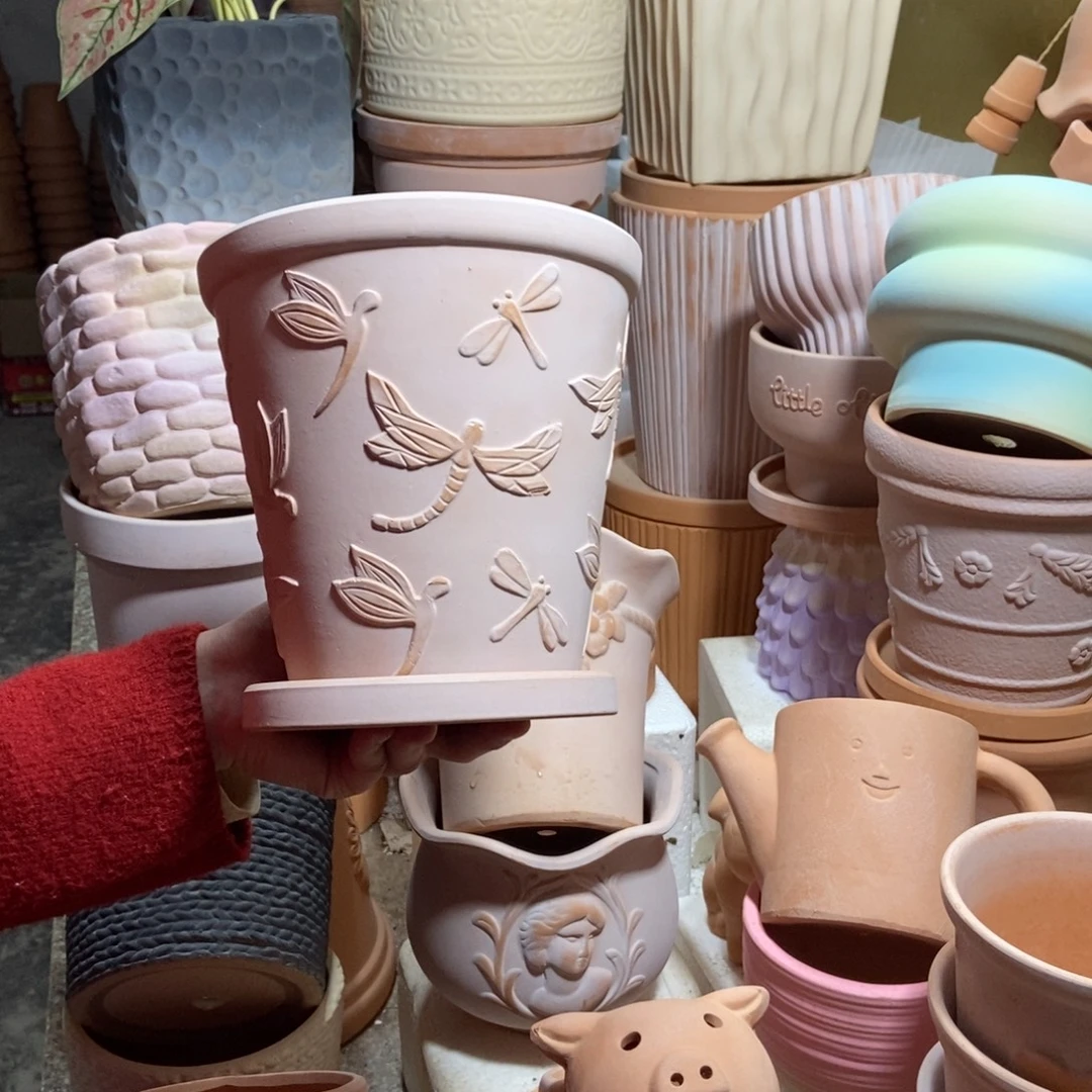 17×17蜻蜓盆+托1套