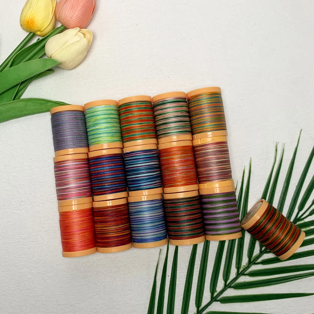 艺高【直播间专拍】0.4mm段染圆蜡线套组饰品南美工艺蜡线段染编织