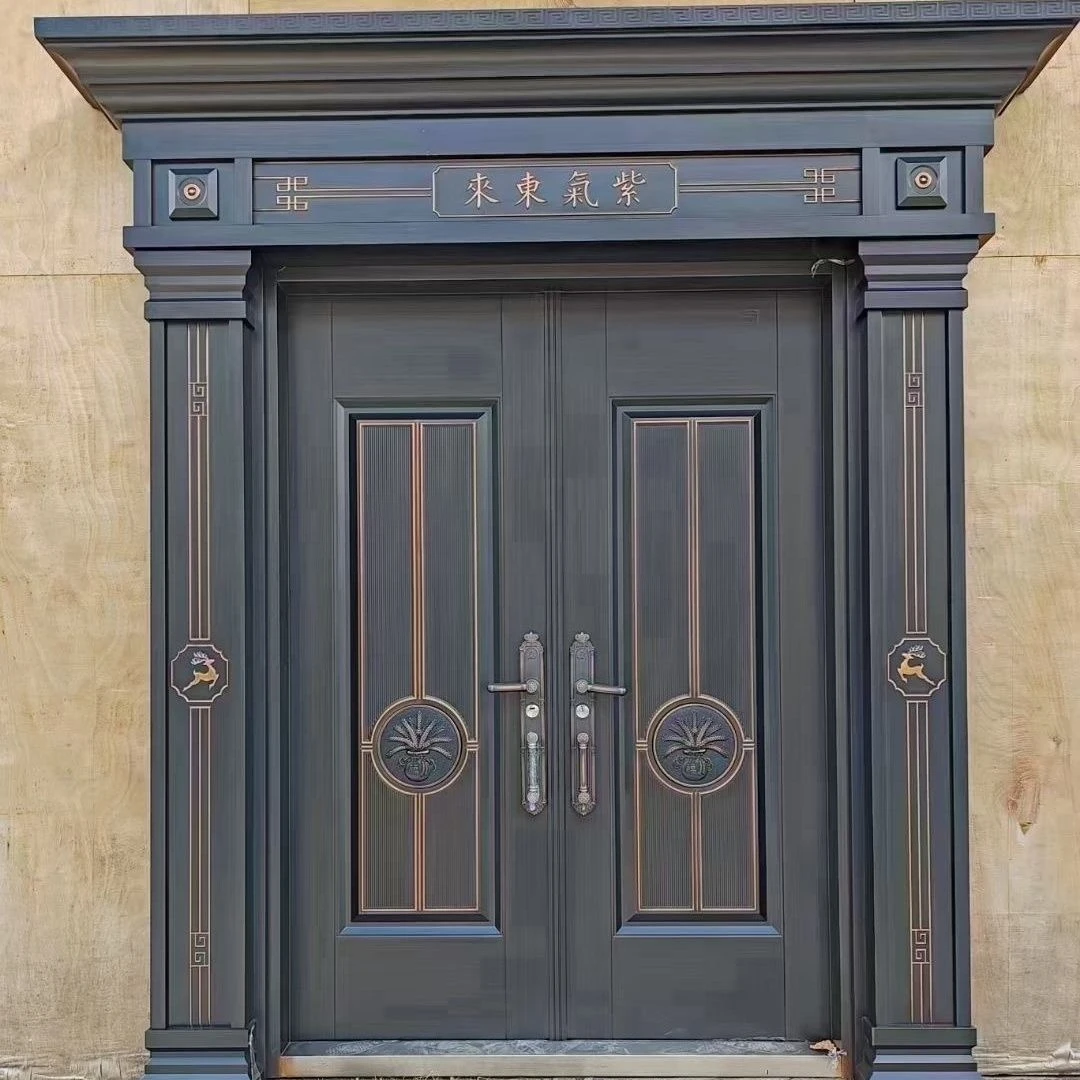 新款农村自建房大门锌合金大门别墅大门仿铜入户大门庭院进户大门