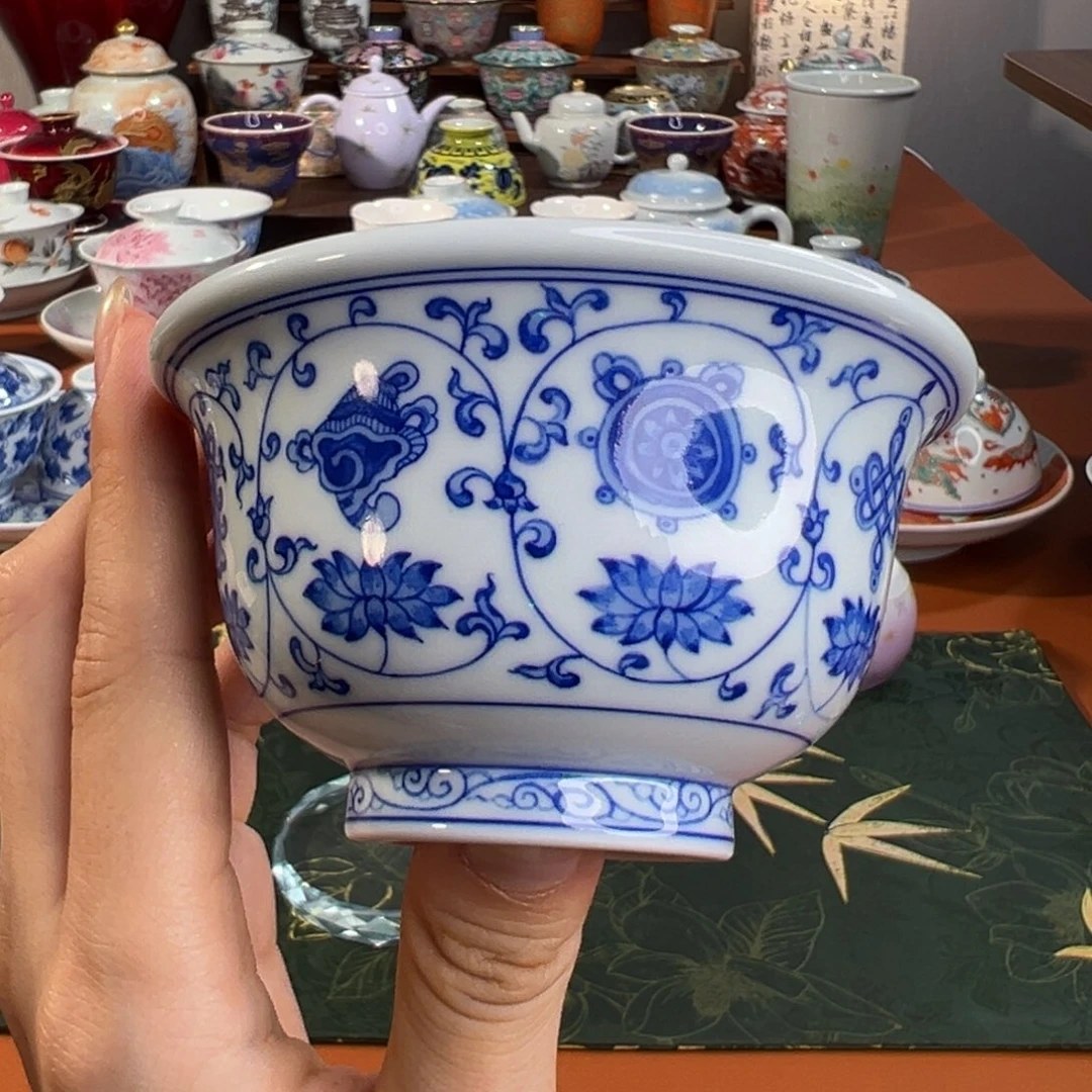 知冬煮雪手工手绘-竹林草堂茶具单杯
