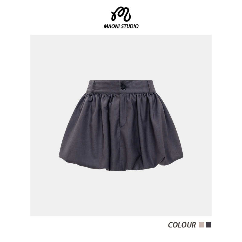 毛妮LADIESFIRST【秋日元气】高腰蓬蓬短裙女减龄a字半身裙L2293