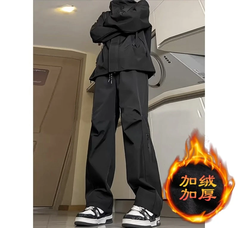 三防软壳加绒冲锋裤男防水风美式降落伞兵裤子秋冬户外登山工装裤