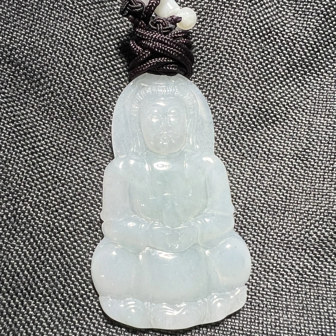 非金属大理石吊坠 玉佩气质镶嵌精美观音双色时尚吊坠雕刻大气
