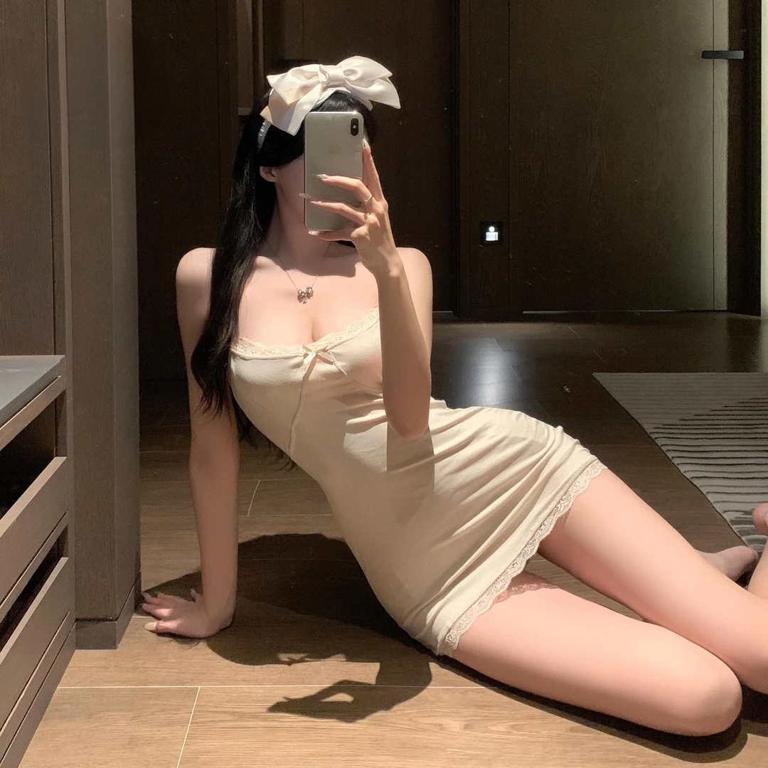 【夜梦星眠】（80-120）修身吊带包臀裙短款辣妹风紧身连衣裙夏性感