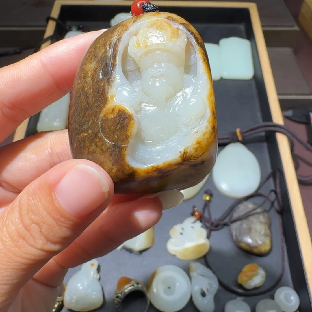 和田玉未镶嵌吊坠(不含链)