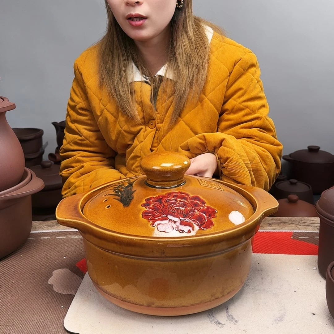 紫砂砂锅4升微微微瑕