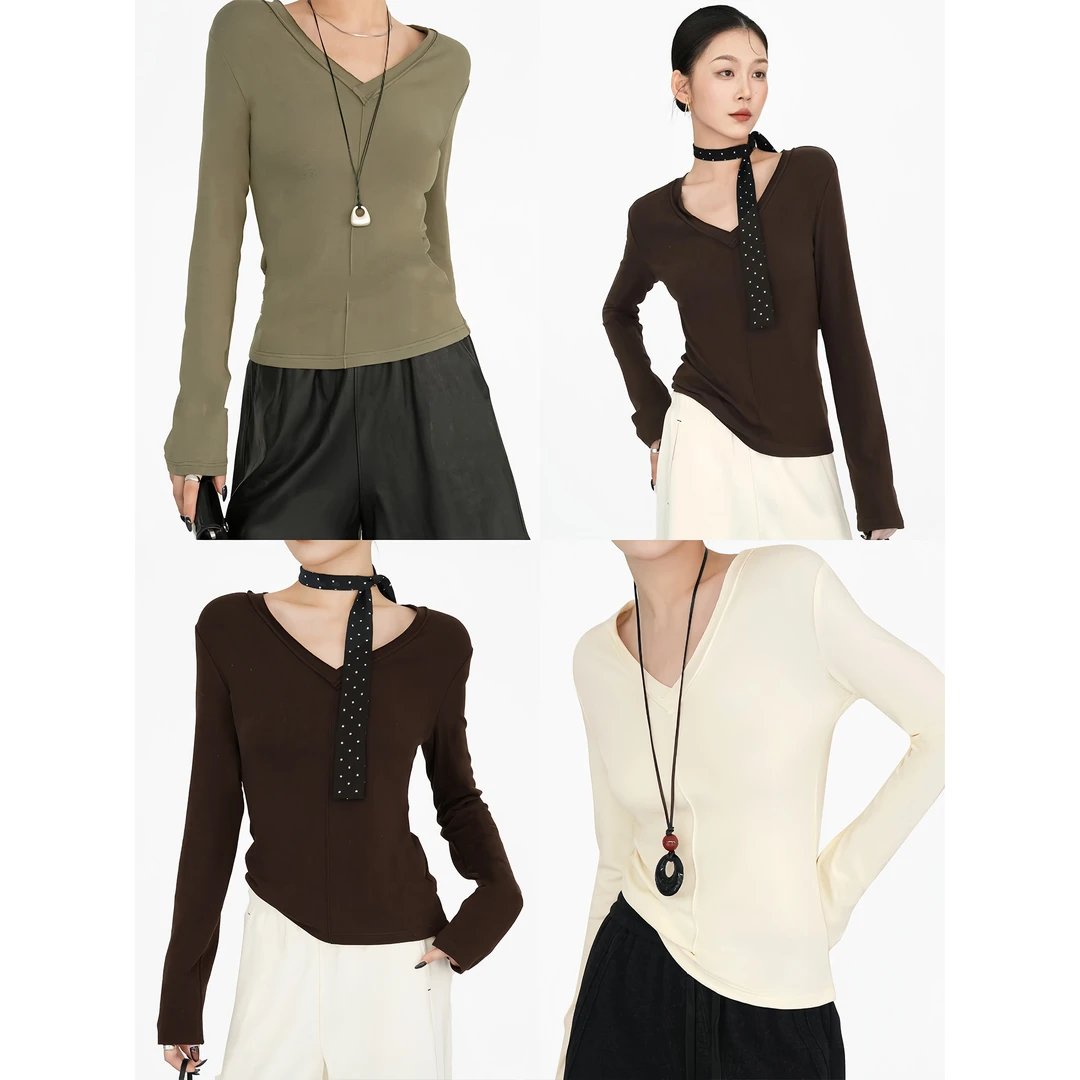 尼采 官方直营｜大V面膜T｜再生纤维 给身做个spa 长袖女T恤30086