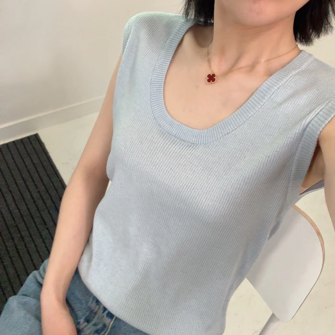U领2025春夏季时尚百搭背心上衣气质