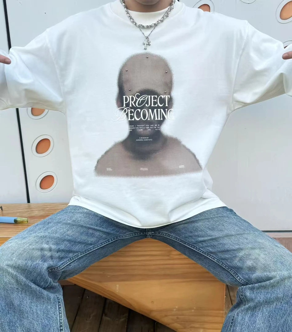 GLOWECHO/25F 重磅400克OVERSIZE阔版原创白墨直喷秋冬纯棉卫衣