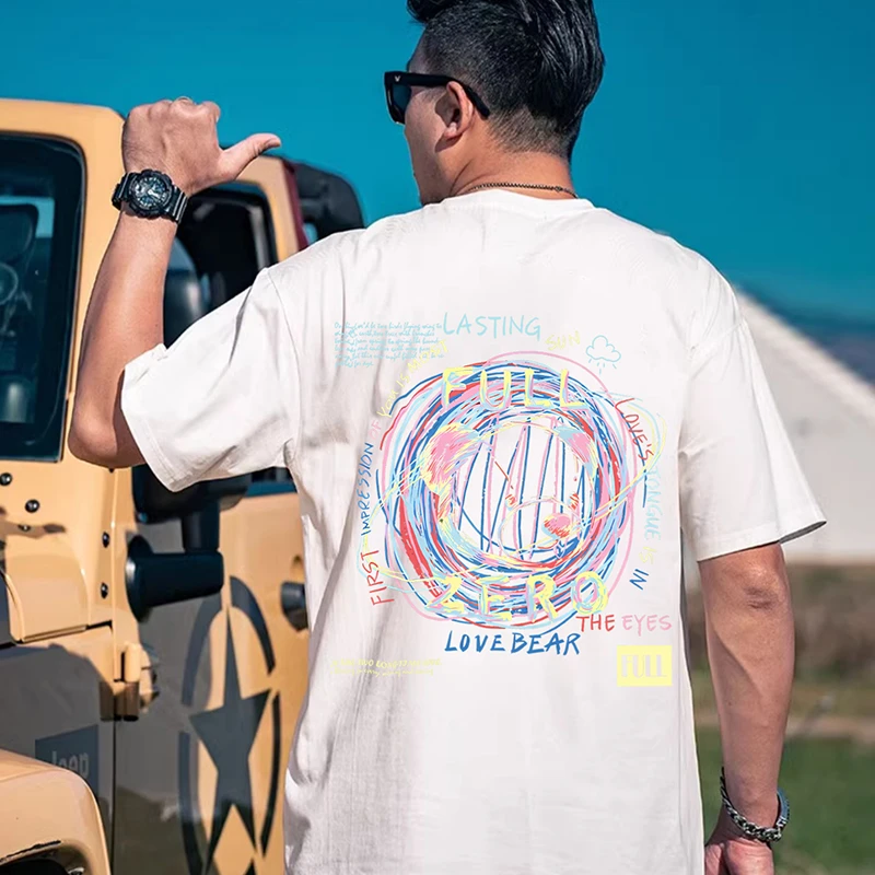 夏季肥佬圆领胖子潮流加肥加大码男装宽松休闲ins男士短袖T恤印花