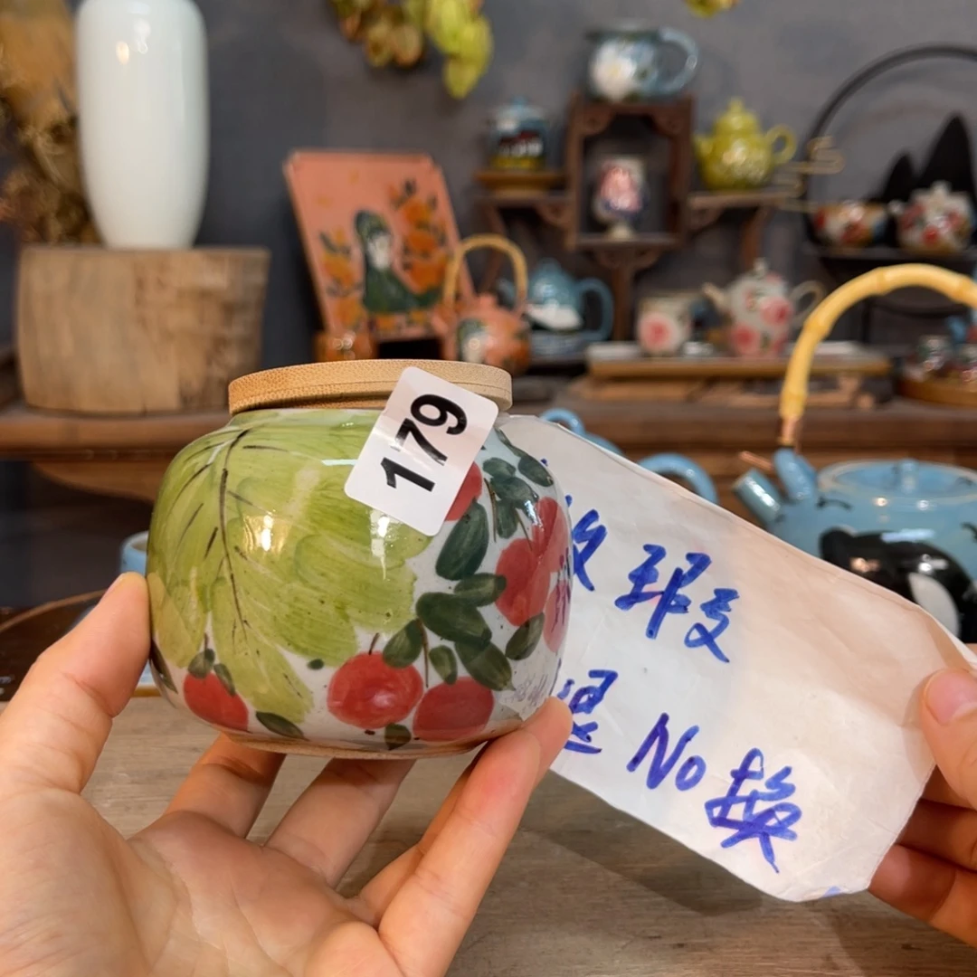 壶素浅陶瓷手工手绘
