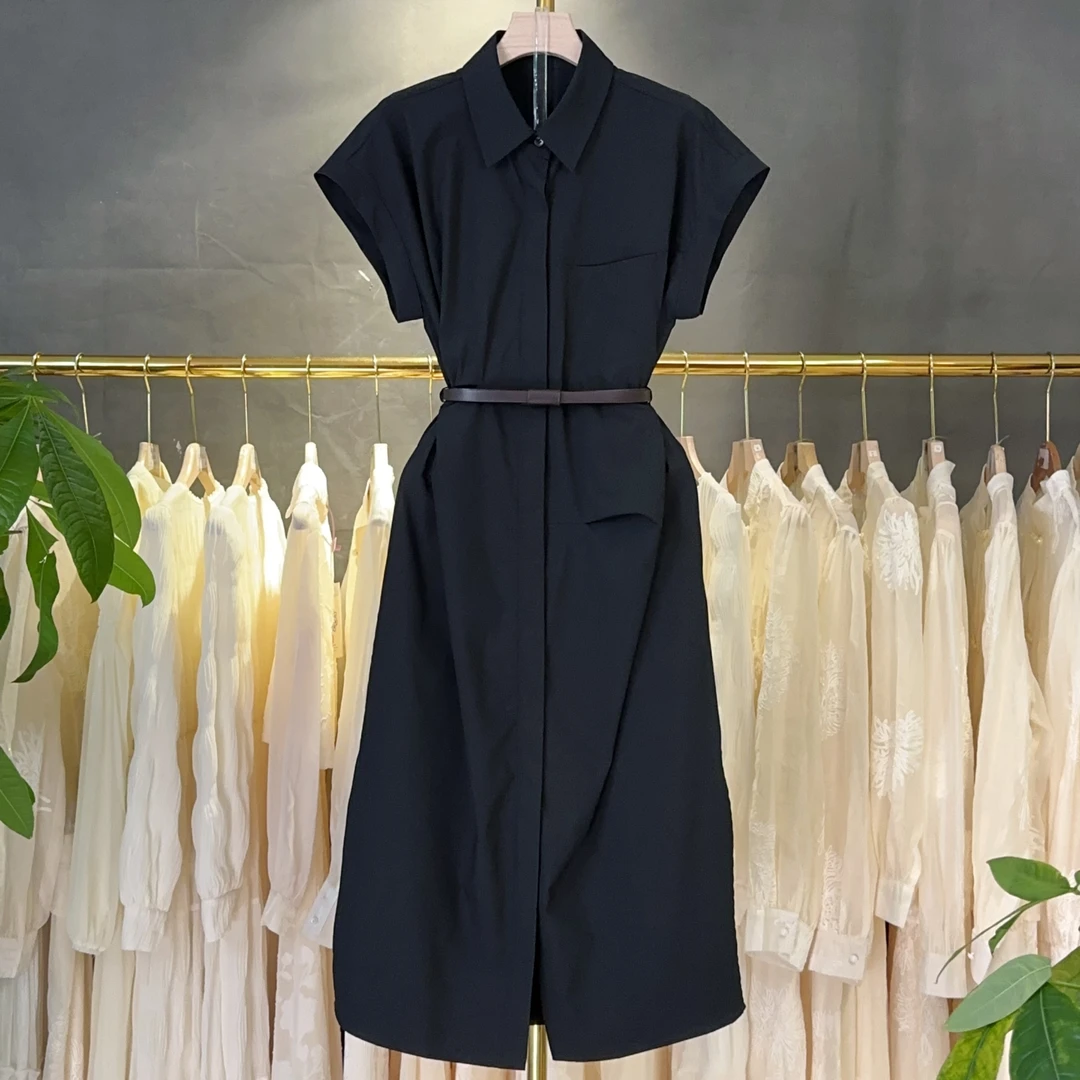 【RG5601】2025年新款显瘦气质轻奢时尚收腰无袖法式百搭黑色连衣裙