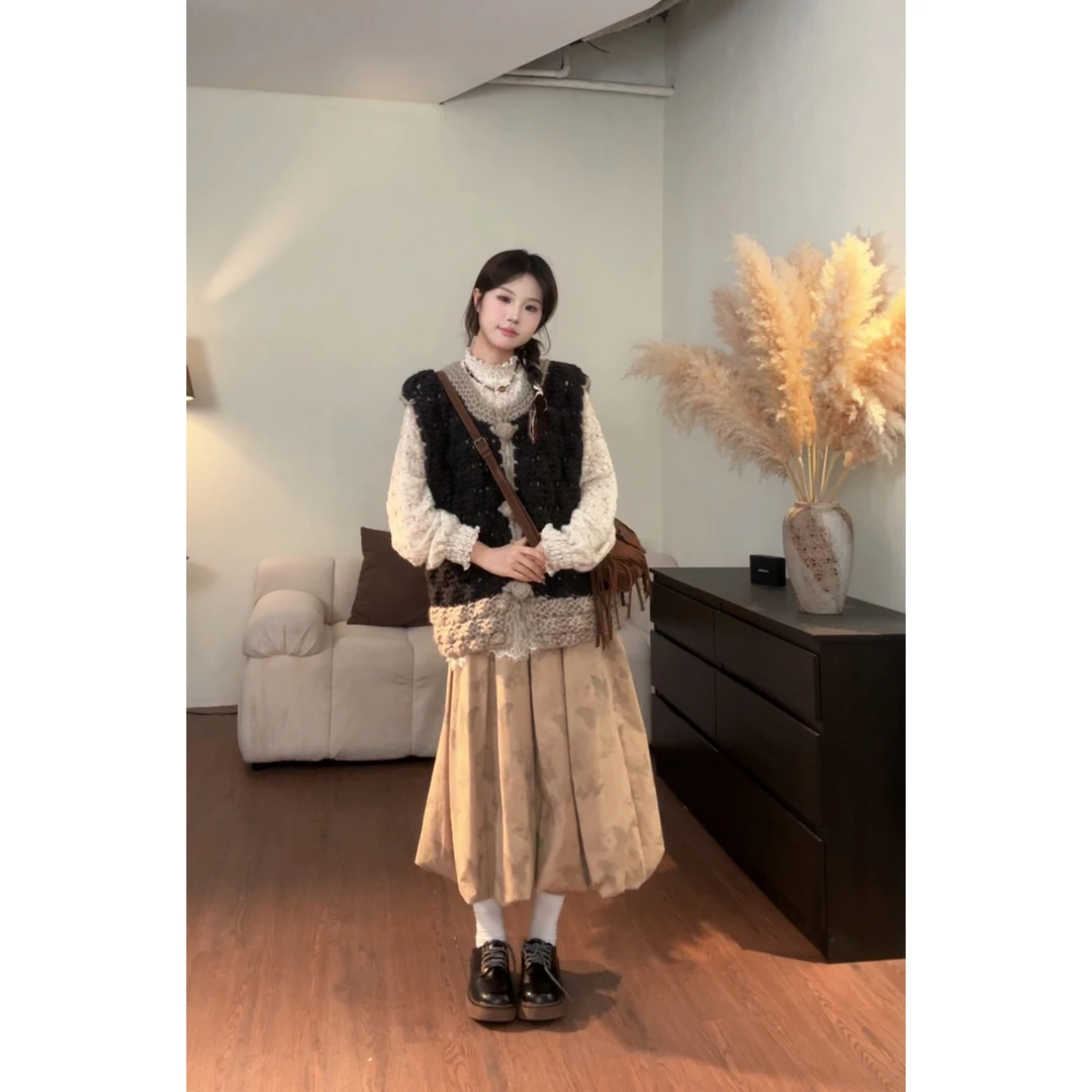 VGVL裙子【蝶语】早春新款蝴蝶花苞裙女70284