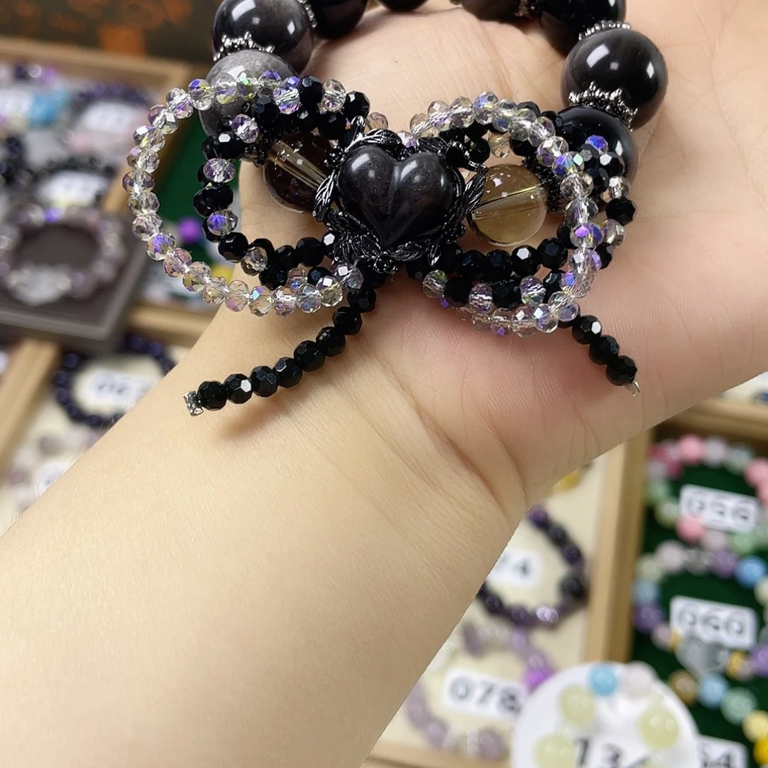 烟晶手链银S925镶嵌