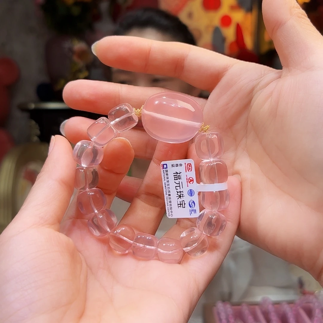 水晶手链18K金镶嵌手串