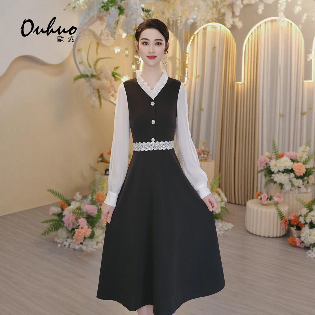 【木木定制】2025年早秋新款高贵优雅气质显瘦连衣裙OHDRI08099