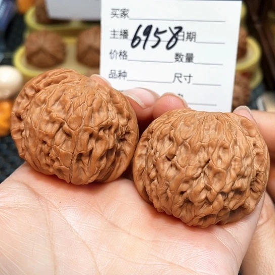 文玩核桃把件42全品官帽6958