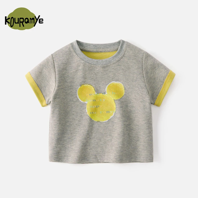 酷娃米2025年夏季亲子新款趣味米奇涂鸦双面色T恤20834