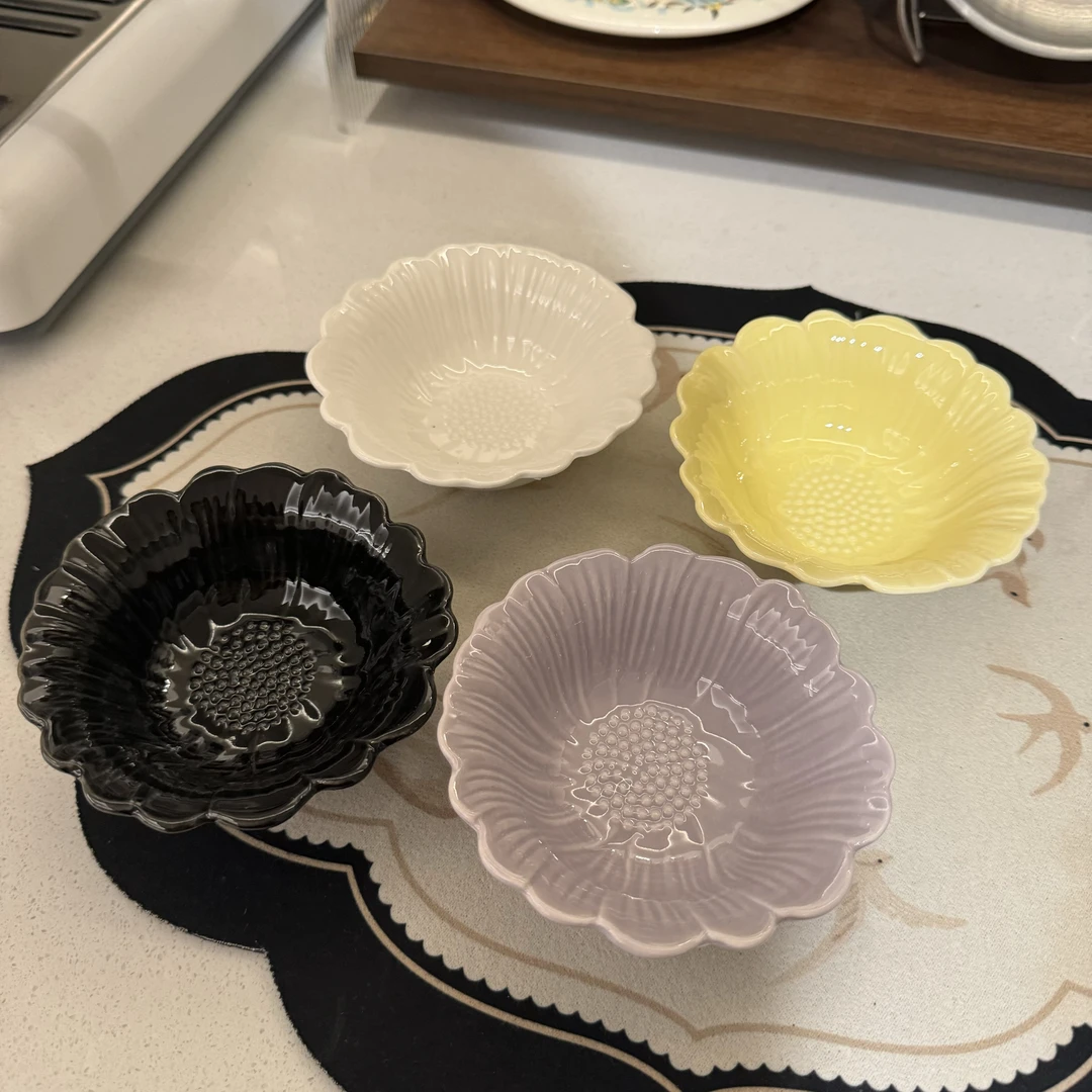 立体浮雕酱料碟ins风高颜值调料小碟子陶瓷简约家用调料碟小吃碟