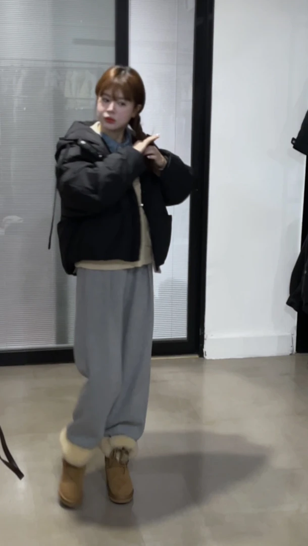 韩系连帽短款棉衣  X03